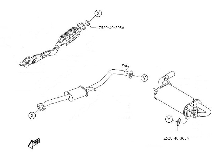 z520-40-305A Exhaust gasket MX-5 NB/NBFL