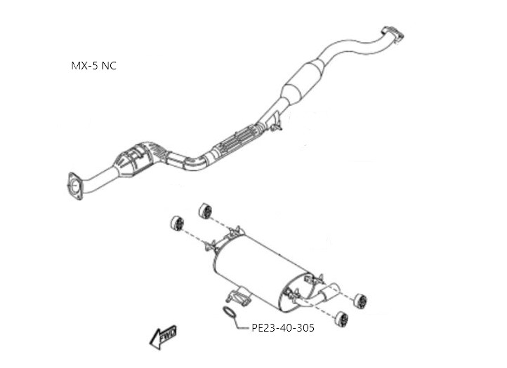 MSD zu ESD Dichtung MX-5 NC / Krümmer zu Kat Dichtung MX-5 ND