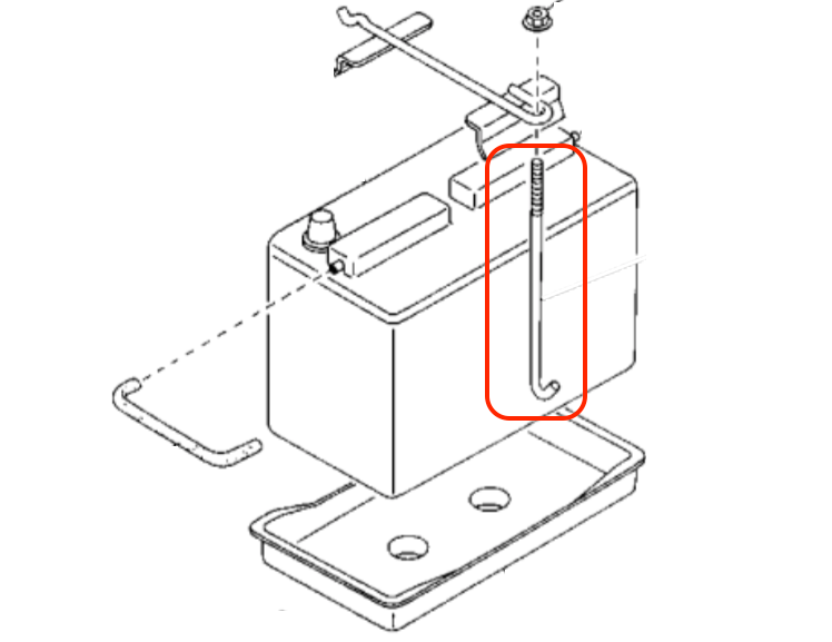 Battery retainer hook MX-5 NA