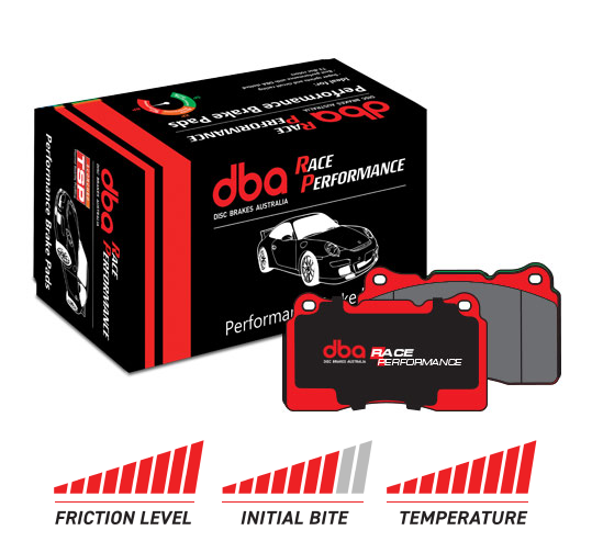 Brake pads DBA Race Performance Mazda 3 BK;BL/ 5 CR;CW rear axle 264mm w. ATE caliper