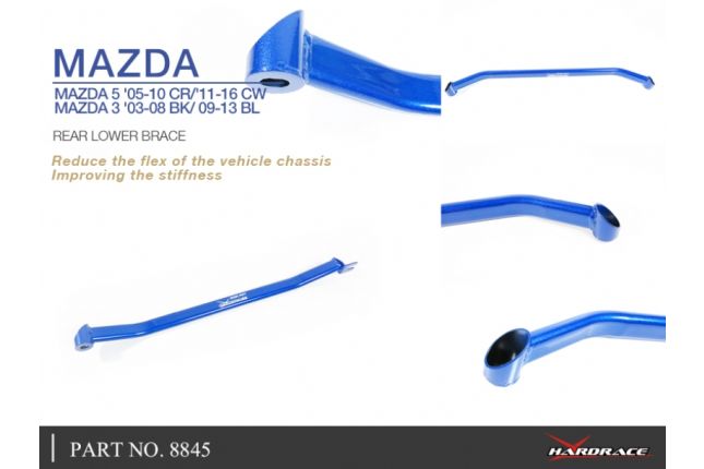 Hardrace Strebe hinten unten Mazda 3, 5