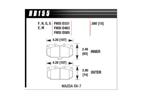 HAWK brake pads HPS front RX-7 FC/FD