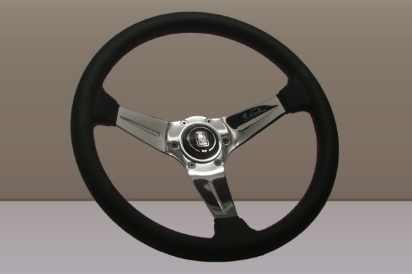 Nardi steering wheel Black Leather pol. spokes Deep Corn 350mm
